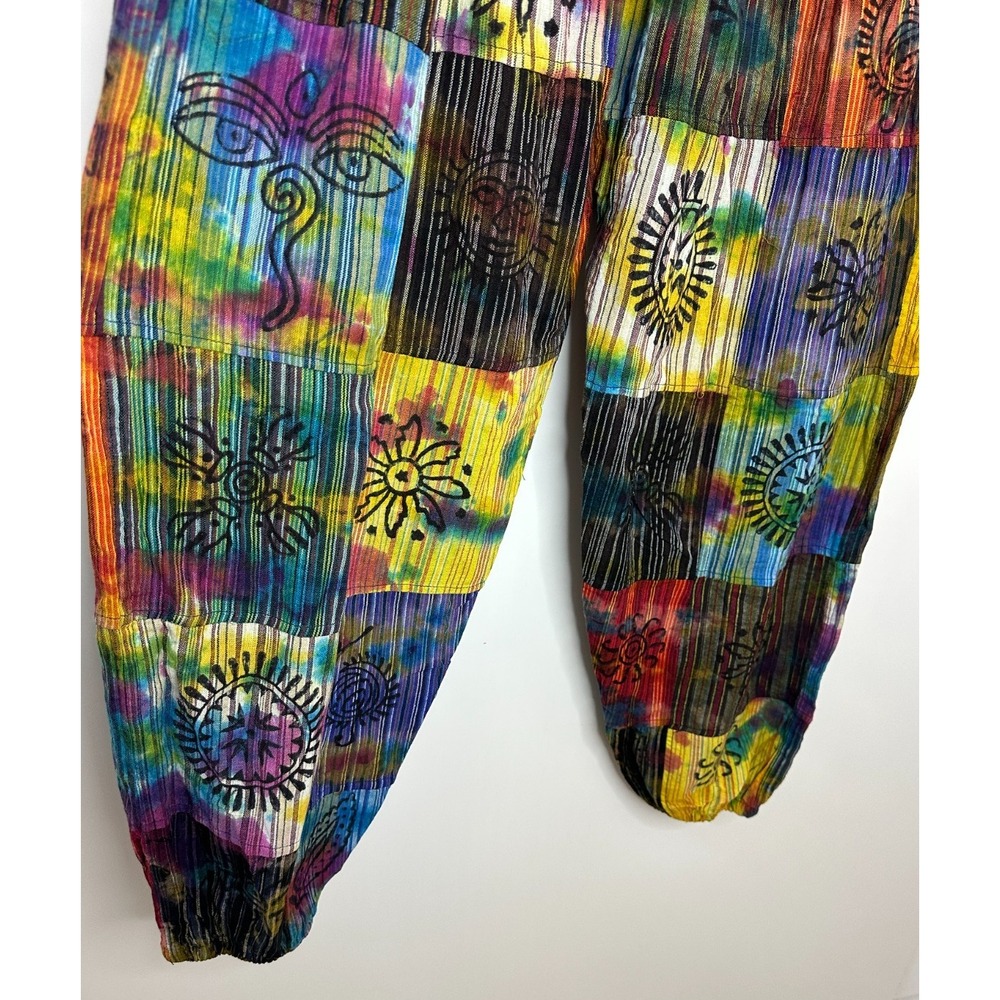 Rising International Patchwork Harem Pants Boho Hippie Festival Nepal Medium - Picture 4 of 11